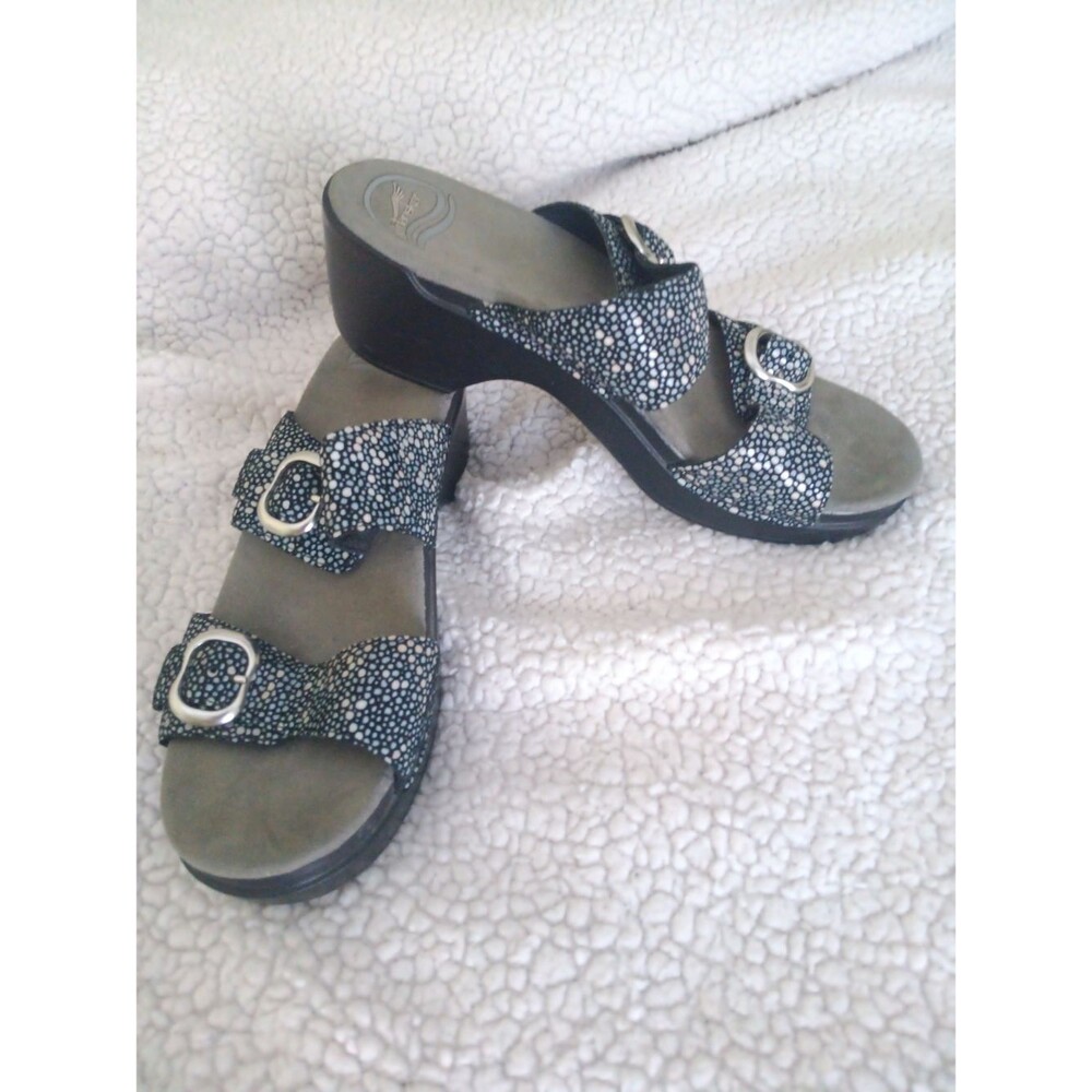 Dansko Sophie Double Buckle Wedge Slide Sandals Size 40 (US 9.5-10)